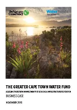 THE GREATER CAPE TOWN WATER FUND ASSESSING THE RETURN ON INVESTMENT FO