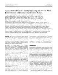 Assessment of Gastric Emptying Using a Low Fat Meal Es