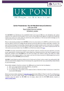 Call for Presentations: The UK PONI 201