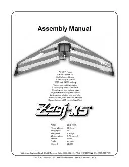 Assembly ManualAirfoilZagi 101.4Flying Weight25.5 ozWing span48