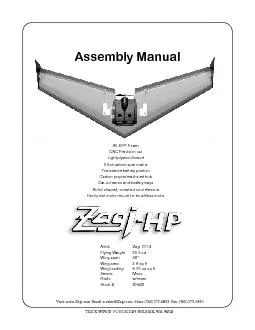Assembly ManualAirfoilZagi 101.4Flying Weight25.5 ozWing span48