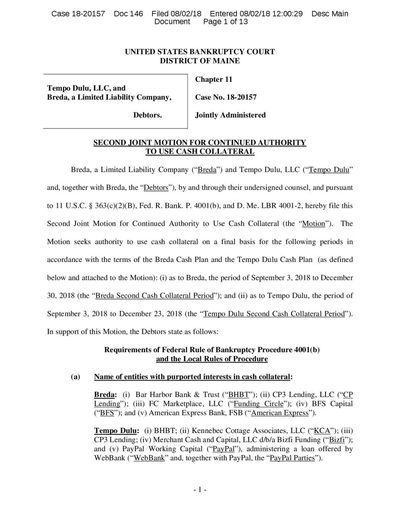 PDF-UNITED STATES BANKRUPTCY COURT DISTRICT OF MAINE Jointly Administere