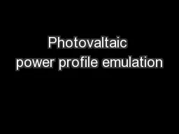Photovaltaic power profile emulation