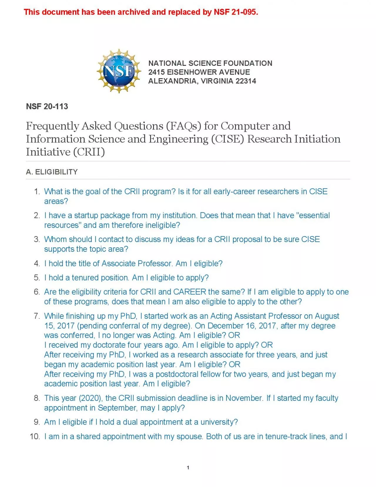 PDF-NATIONAL SCIENCE FOUNDATION2415 EISENHOWER AVENUE