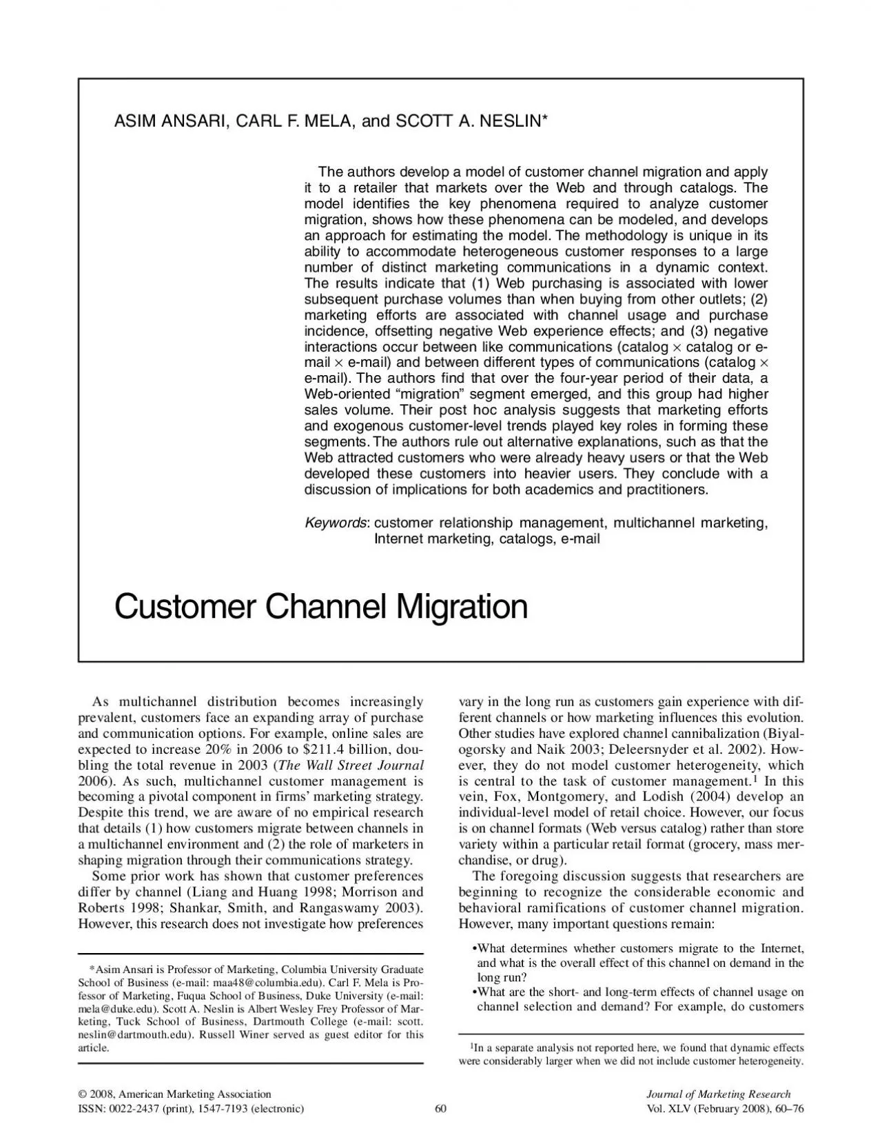 PDF-ASIMANSARI, CARL F.MELA, and SCOTT A.NESLIN*The authors develop a mode