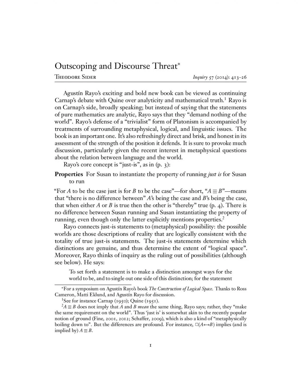 PDF-OutscopingandDiscourseThreatTheodoreSiderInquiry57(2014):413–