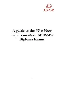 1              A guide to the Viva Voce requirements of ABRSM's Diplom