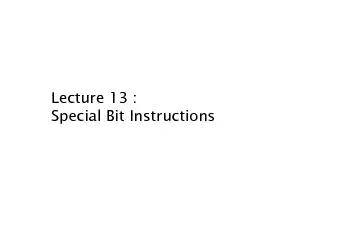 Special Bit Instructions