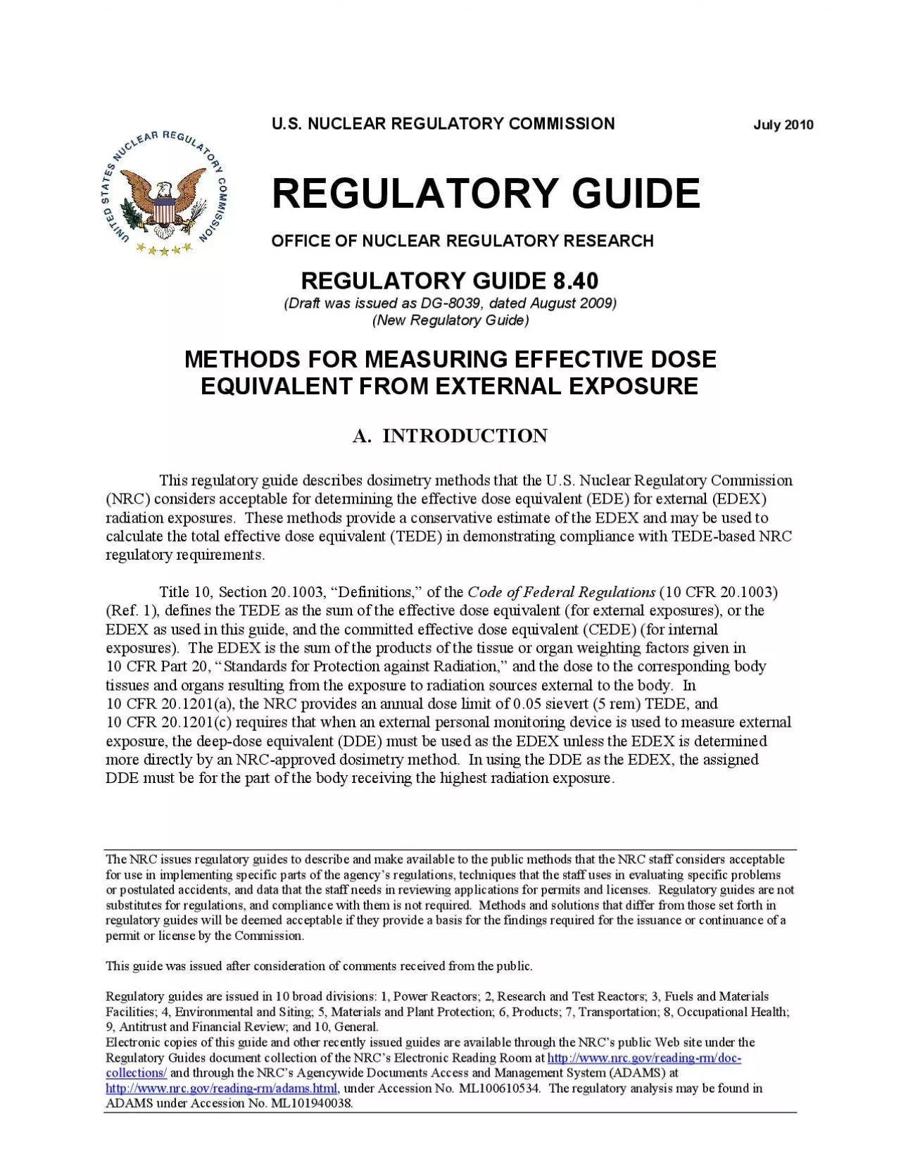 PDF-The NRC issues regulatory guides to describe and make available to the