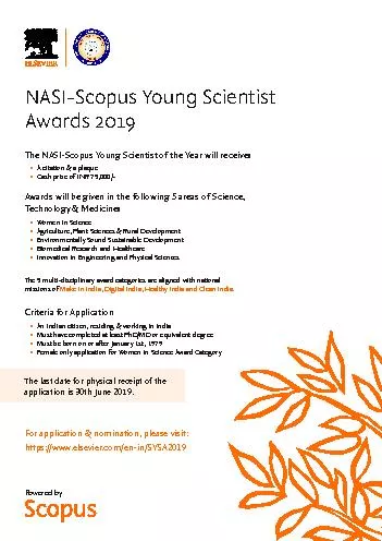 NASI-Scopus Young Scientist