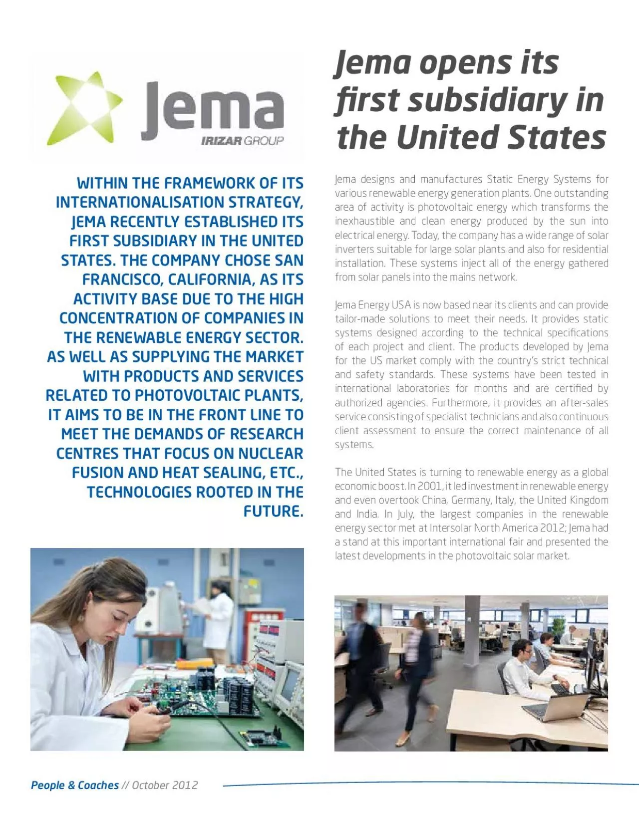 PDF-Jema designs and manufactures Static Energy Systems for various renewa