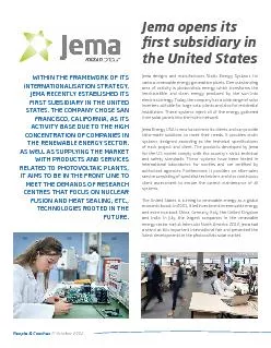 Jema designs and manufactures Static Energy Systems for various renewa