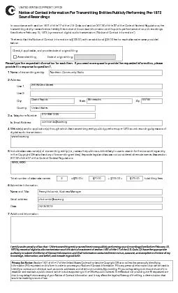 UNITED STATES COPYRIGHT OFFICENotice of Contact Information For Transm