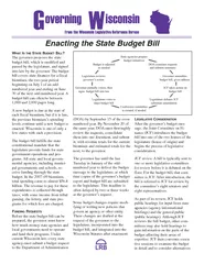 Enacting the State Budget Bill Serving the Legislature