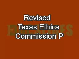 Revised  Texas Ethics Commission P