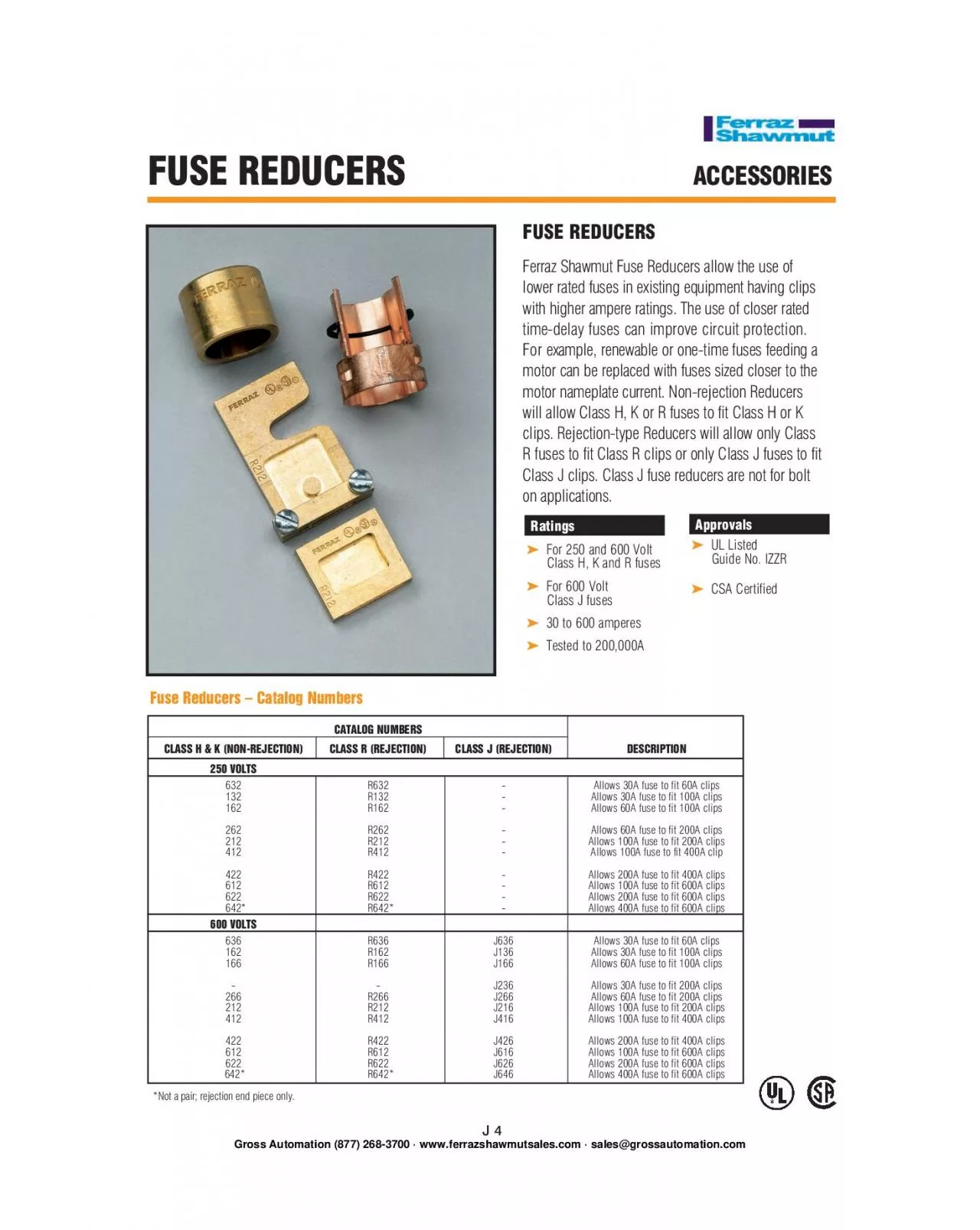 PDF-Fuse Reducers – Catalog NumbersFUSE REDUCERS