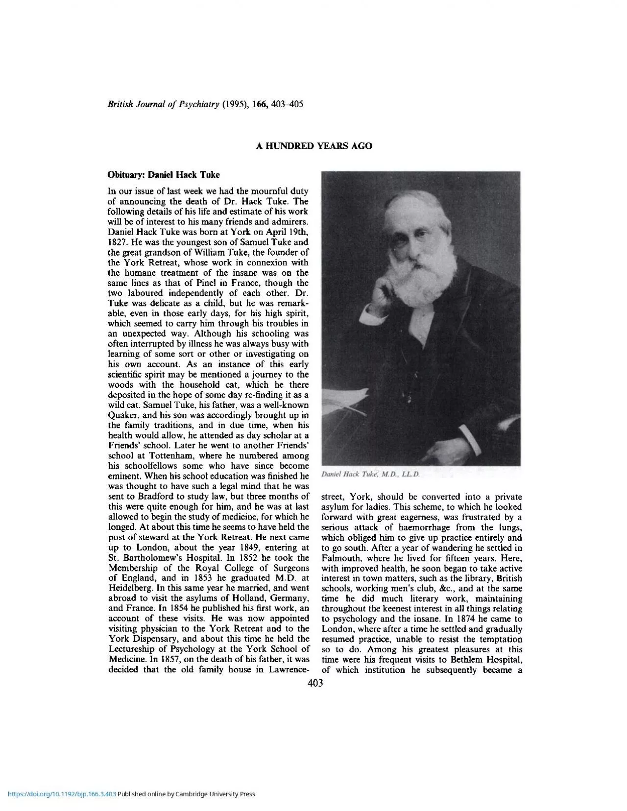 PDF-BritishJournalofPsychiatry(1995),166,403â€”405AHUNDREDYEARS