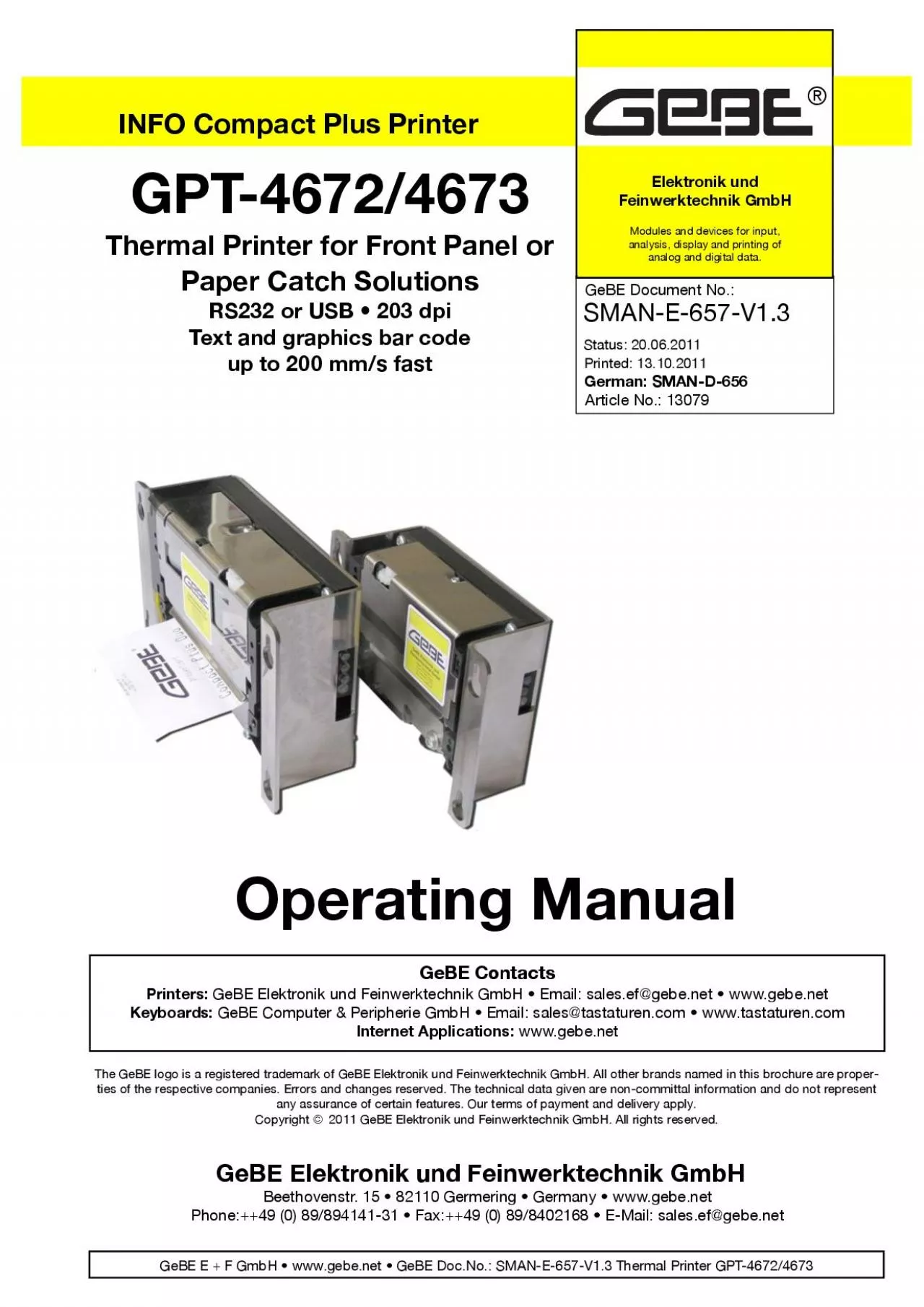 PDF-Keyboards: GeBE Computer & Peripherie GmbH