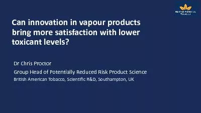Can innovation in vapour products