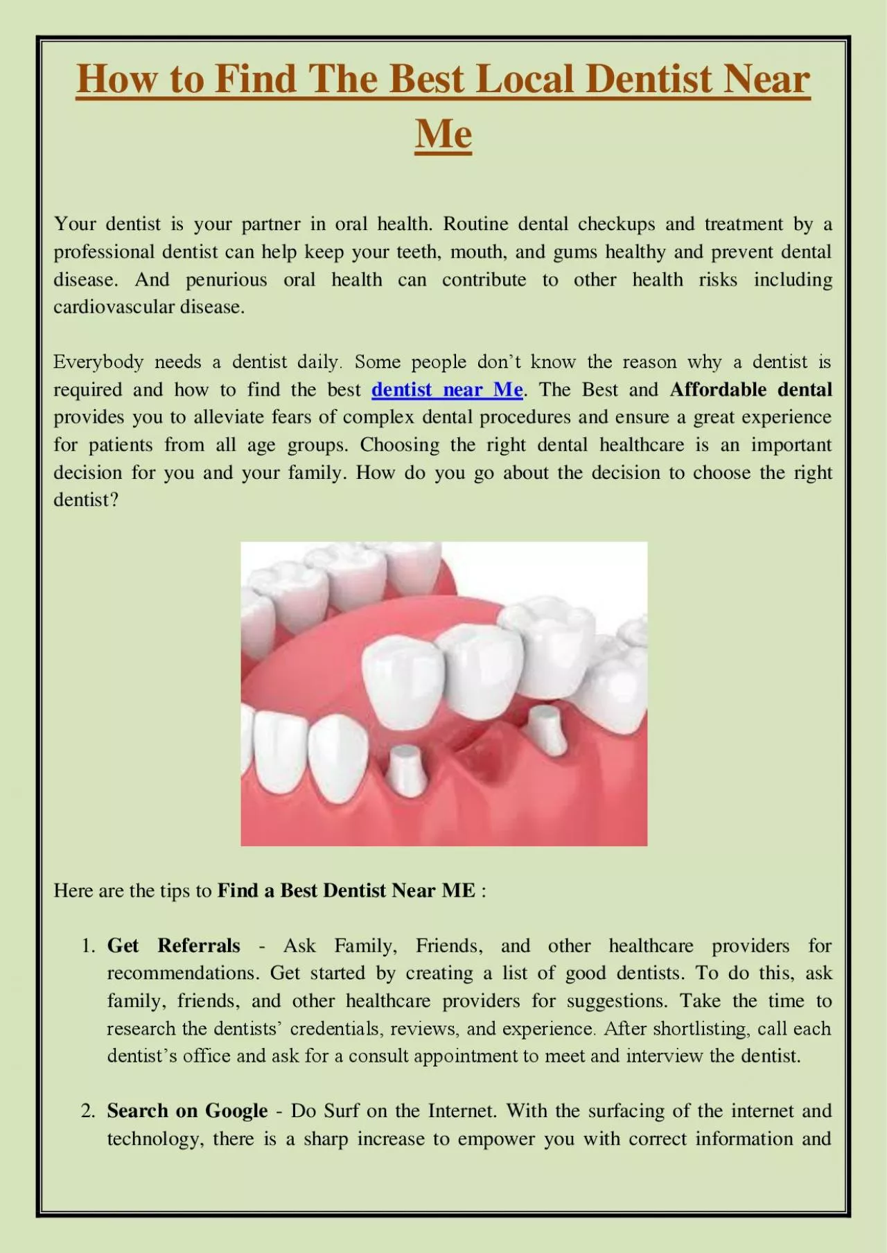 PDF-How to Find The Best Local Dentist Near Me