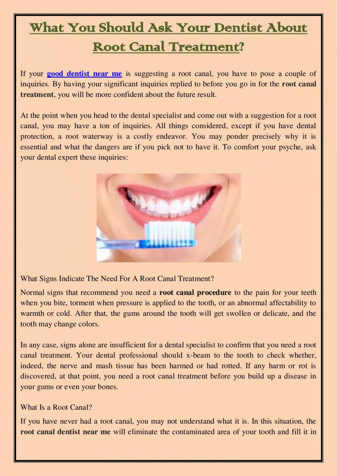 PDF-What You Should Ask Your Dentist About Root Canal Treatment?