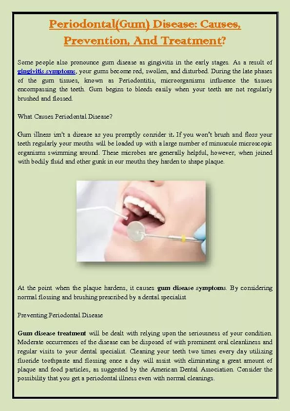 Periodontal(Gum) Disease: Causes, Prevention, And Treatment?