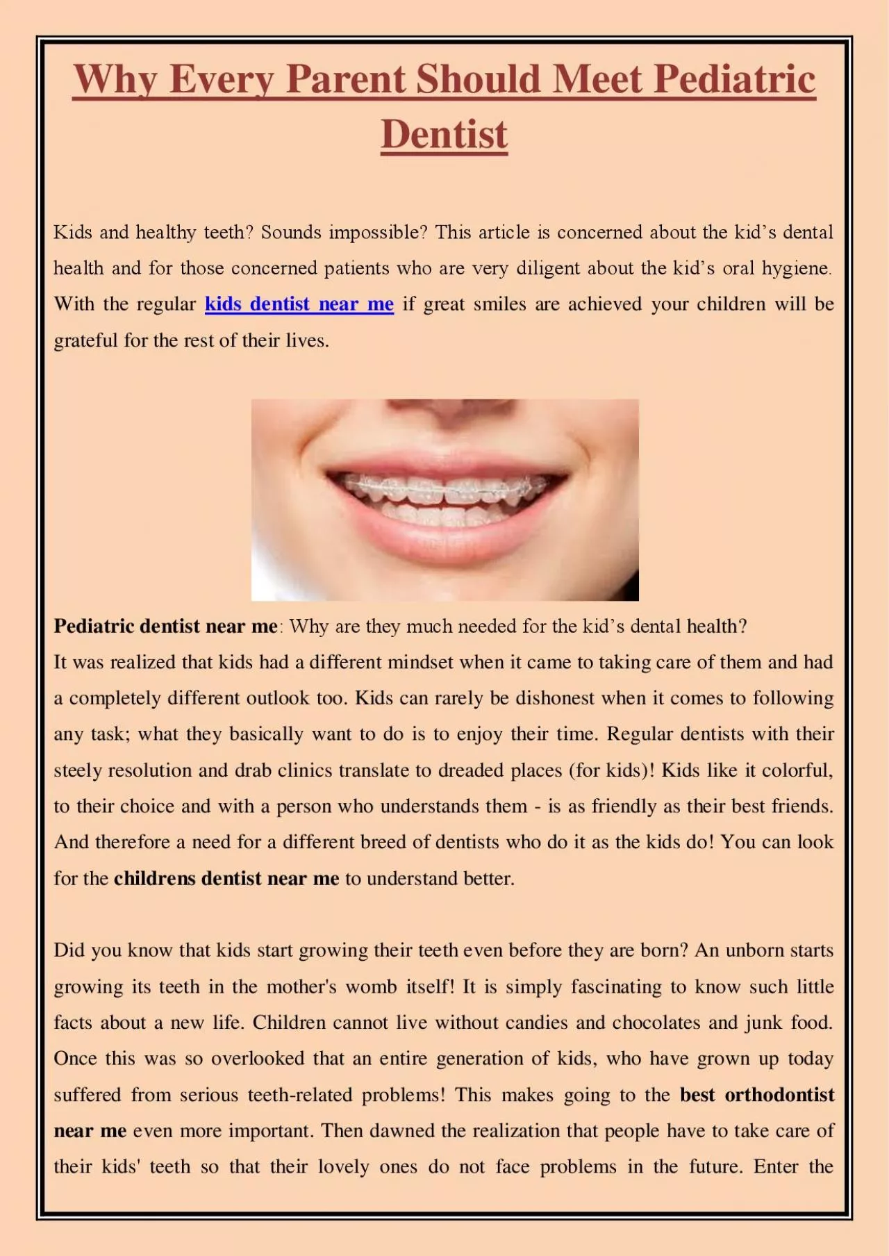 PDF-Why Every Parent Should Meet Pediatric Dentist