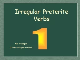 Irregular Preterite Verbs