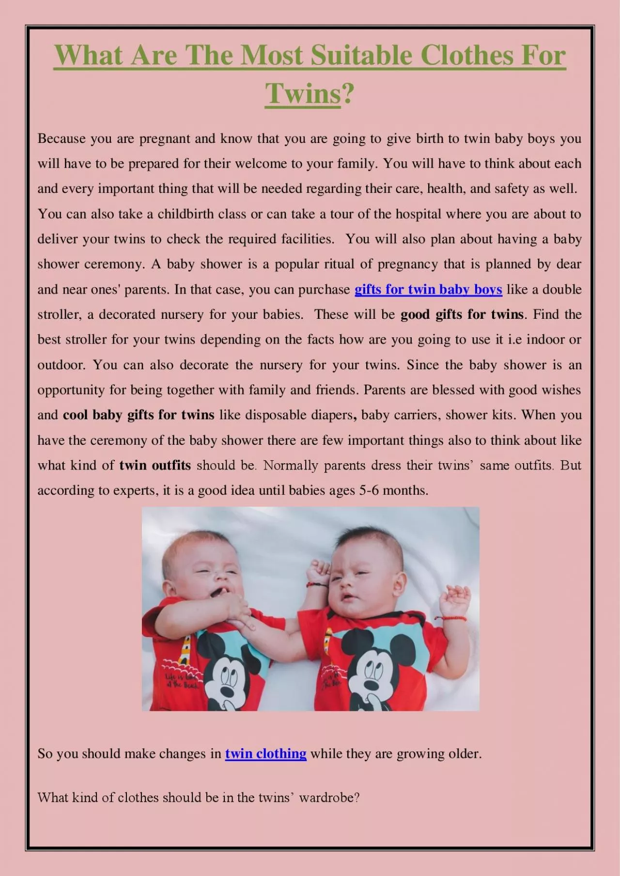 PDF-What Are The Most Suitable Clothes For Twins?