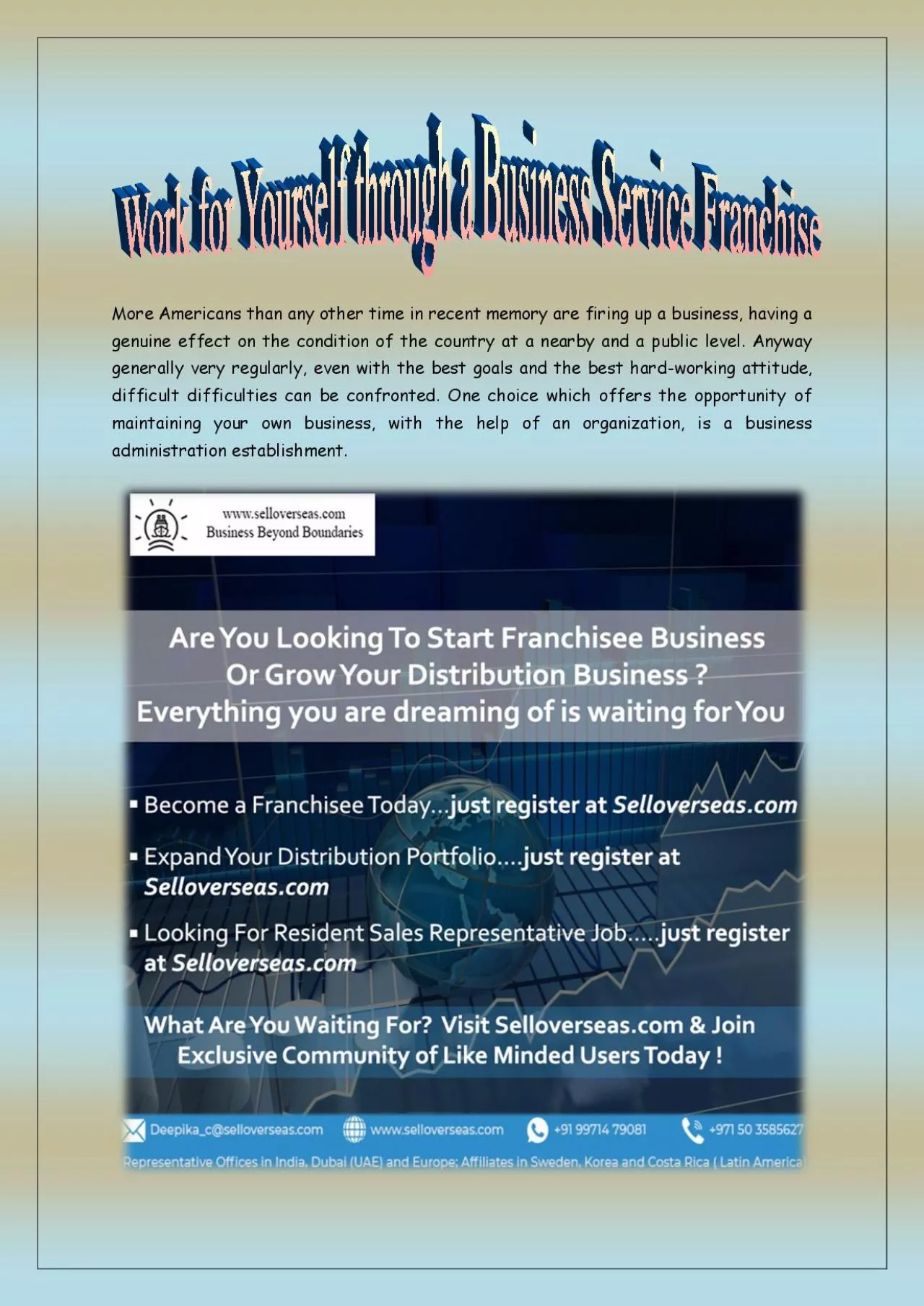 PDF-Work for Yourself through a Business Service Franchise