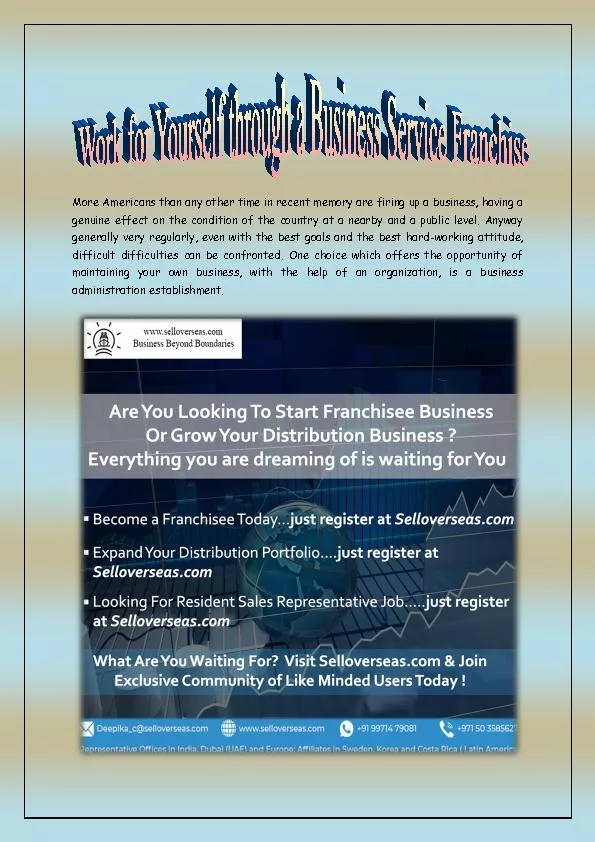 Work for Yourself through a Business Service Franchise