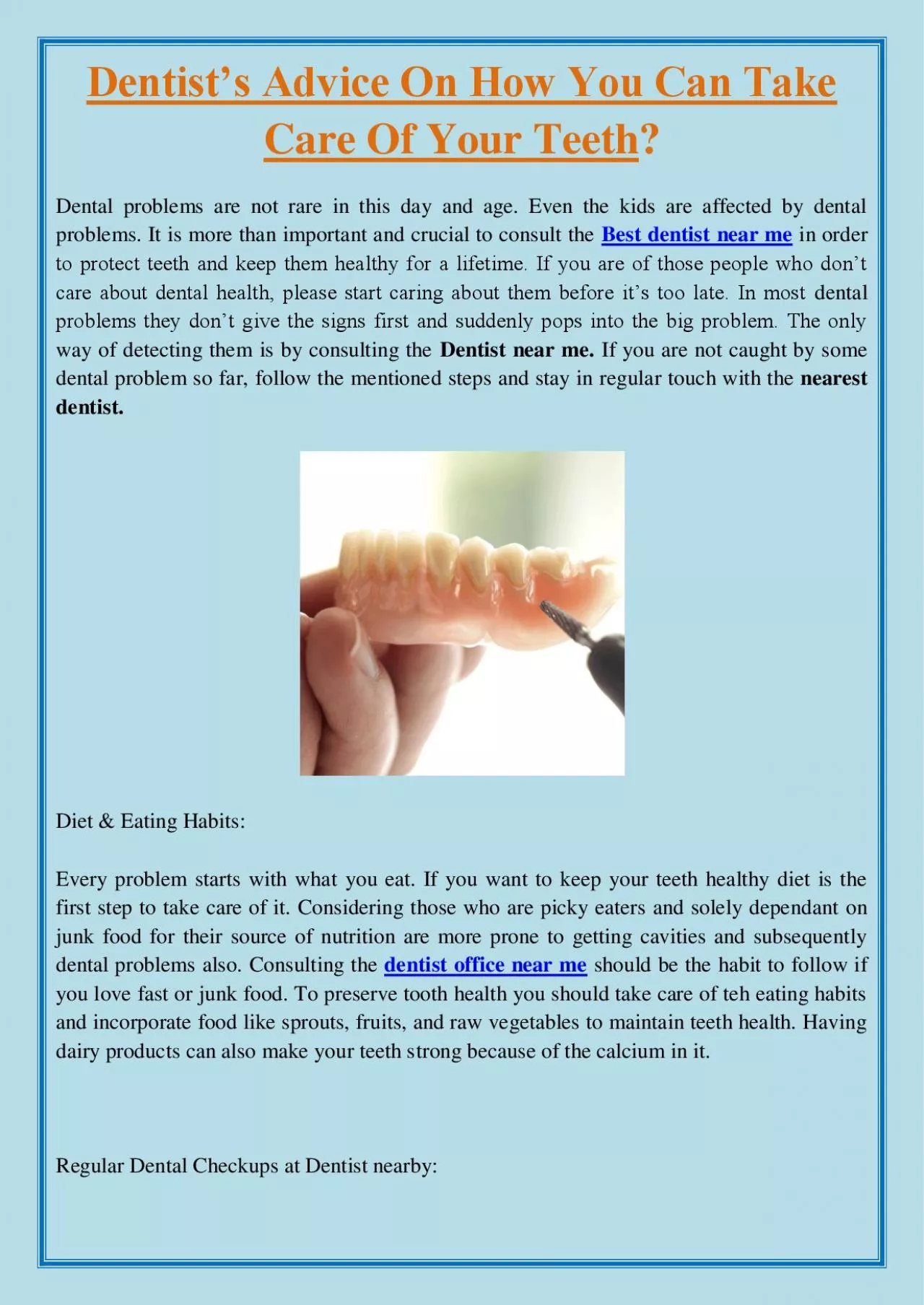 PDF-Dentist’s Advice On How You Can Take Care Of Your Teeth?