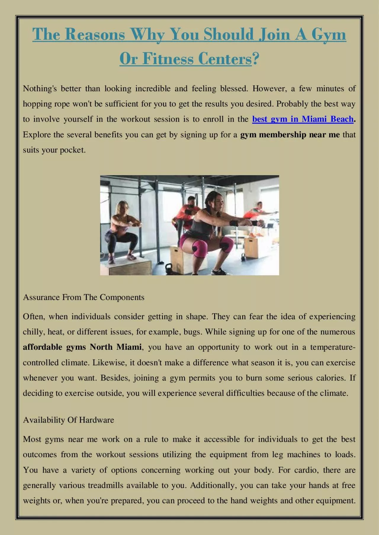 PDF-The Reasons Why You Should Join A Gym Or Fitness Centers?