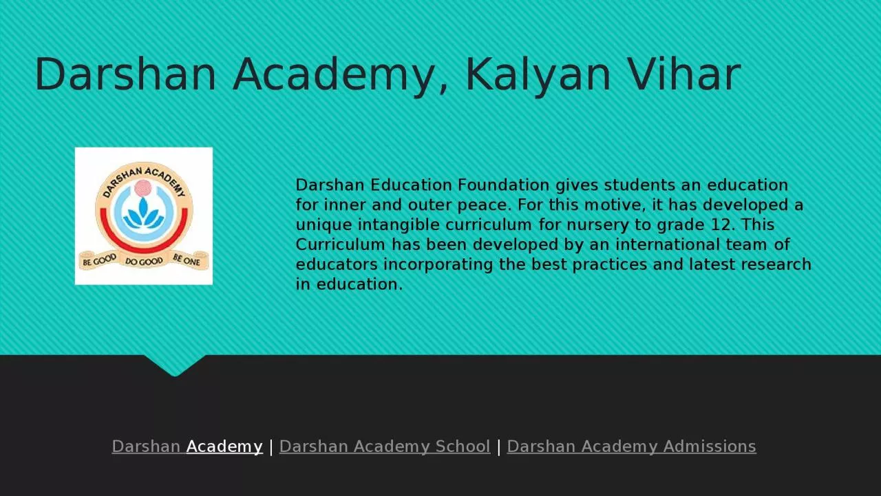 PPT-Darshan Academy, Kalyan Vihar