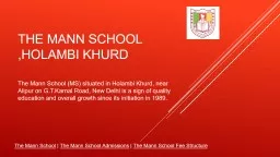 The Mann School, Holambi Khurd
