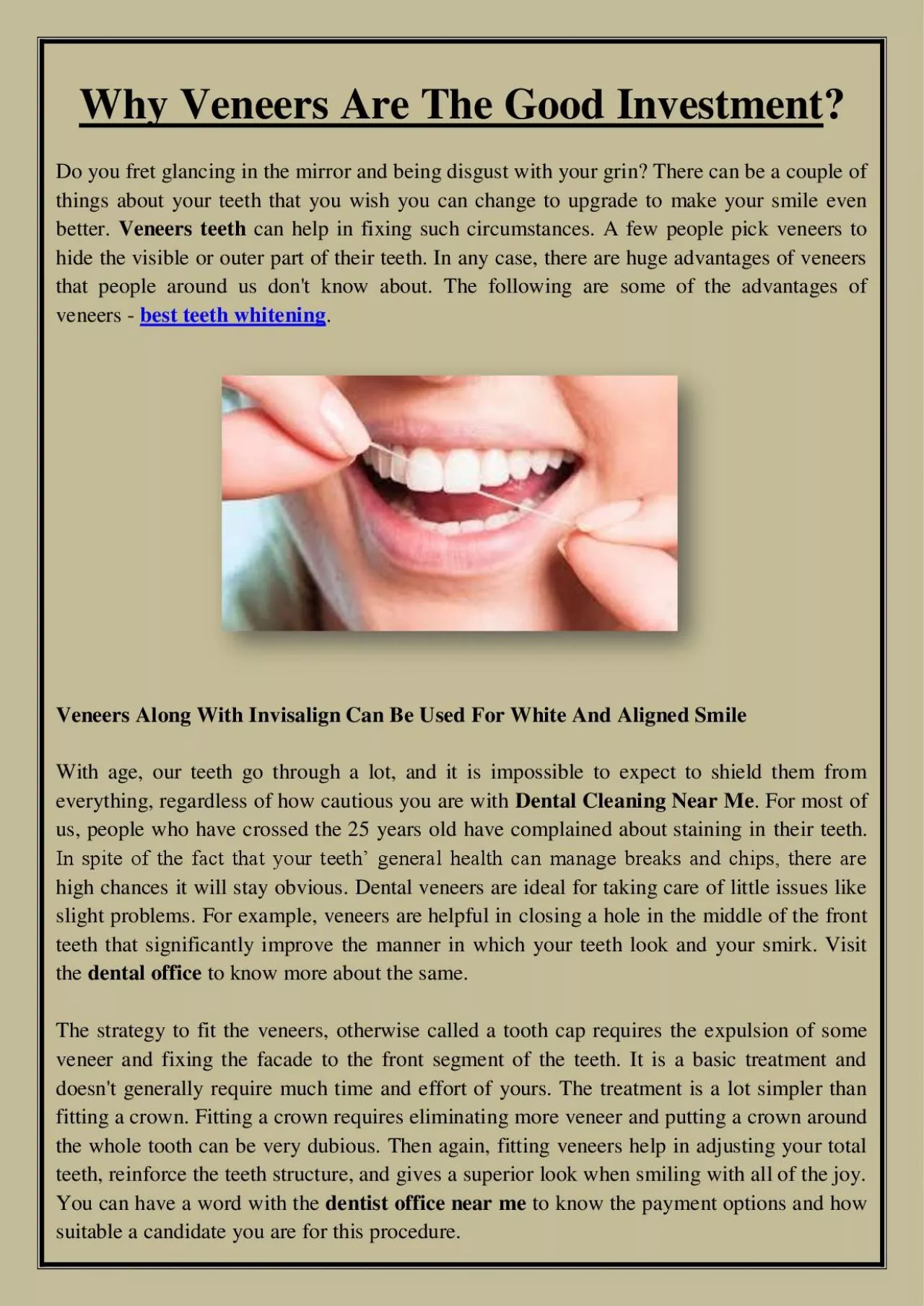 PDF-Why Veneers Are The Good Investment?