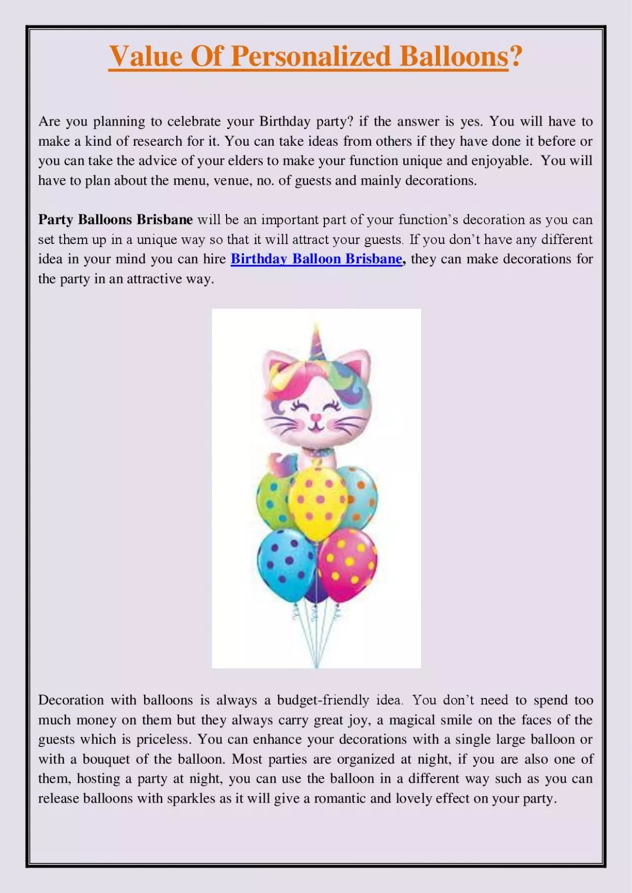 PDF-Value Of Personalized Balloons?