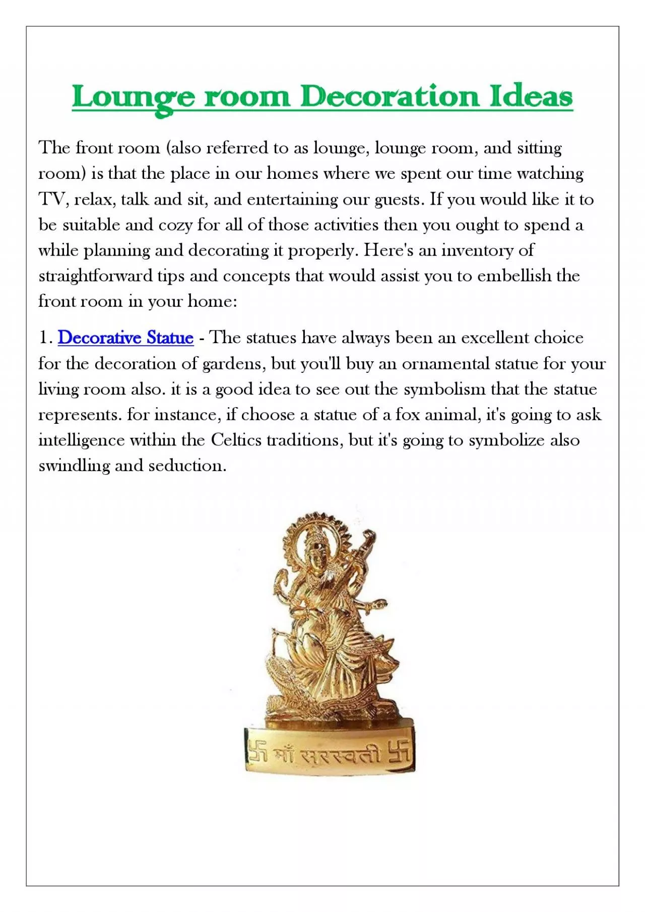 PDF-Metal Goddess Maa Saraswati Statue