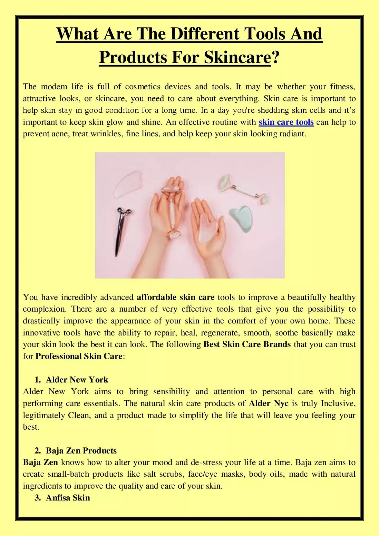 PDF-What are the different tools and products for skincare?