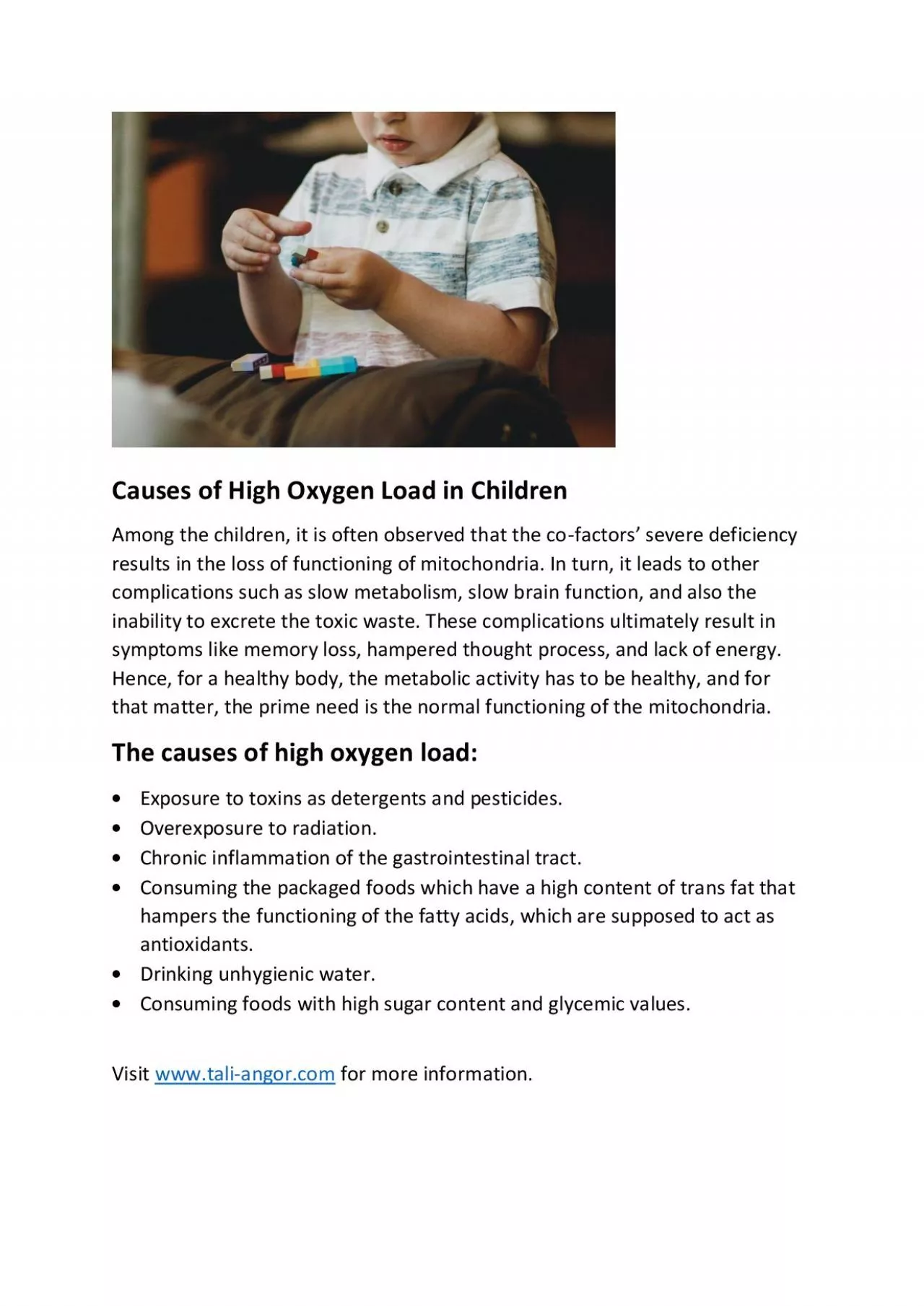 PDF-Causes of High Oxygen Load in Children