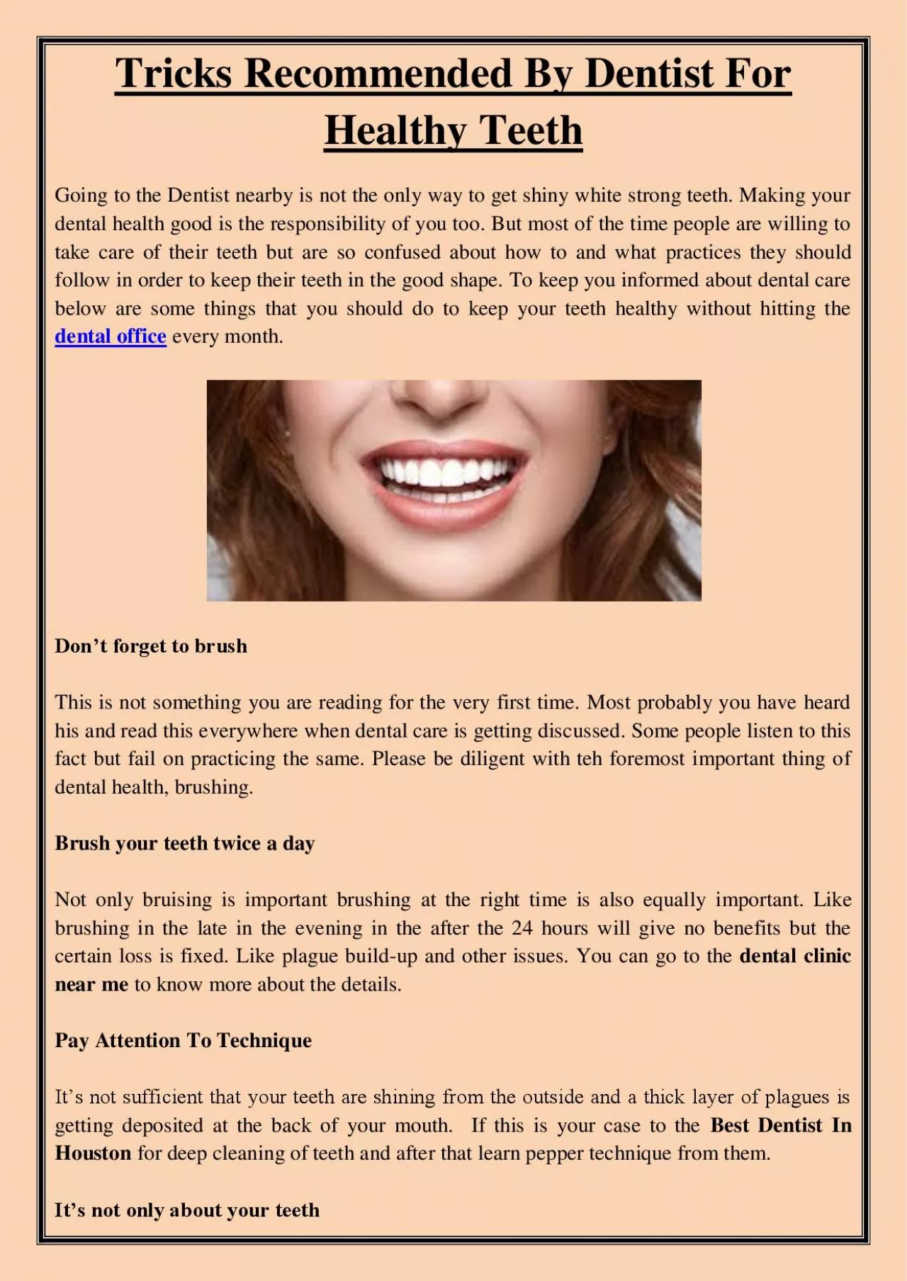 PDF-Tricks Recommended By Dentist For Healthy Teeth