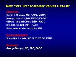 New York Transcatheter Valves Case #2