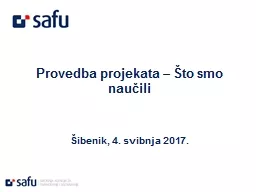 Provedba projekata – Što smo naučili