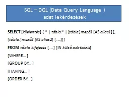 PPT-SQL – DQL (Data Query