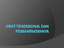 Obat Tradisional dan Pemanfaatannya