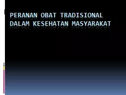 PPT-PERANAN OBAT TRADISIONAL