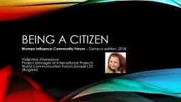 Being a citizen Women Influence Community Forum