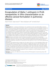 RESEARCH Open Access Encapsulation of Alpha antitrypsi