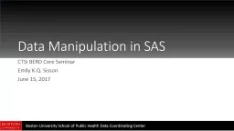 Data Manipulation in SAS