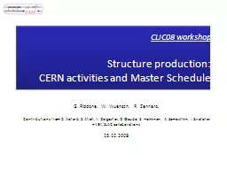 CLIC08 workshop Structure production: